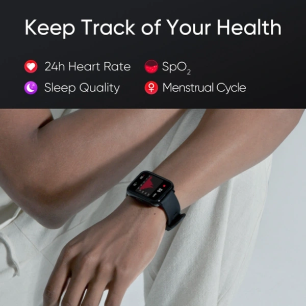 DIZO (Realme) DIZO Watch 2 (by realme TechLife) - 4.3cm (1.69" inches), Black, Blue, Grey, Pink, White